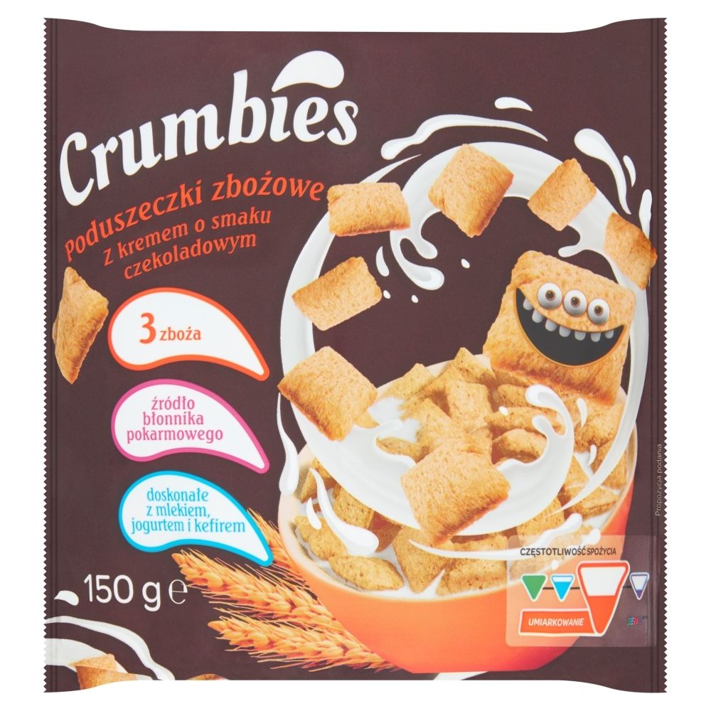 Crumbies Poduszeczki zbożowe z kremem o smaku czekoladowym 150 g