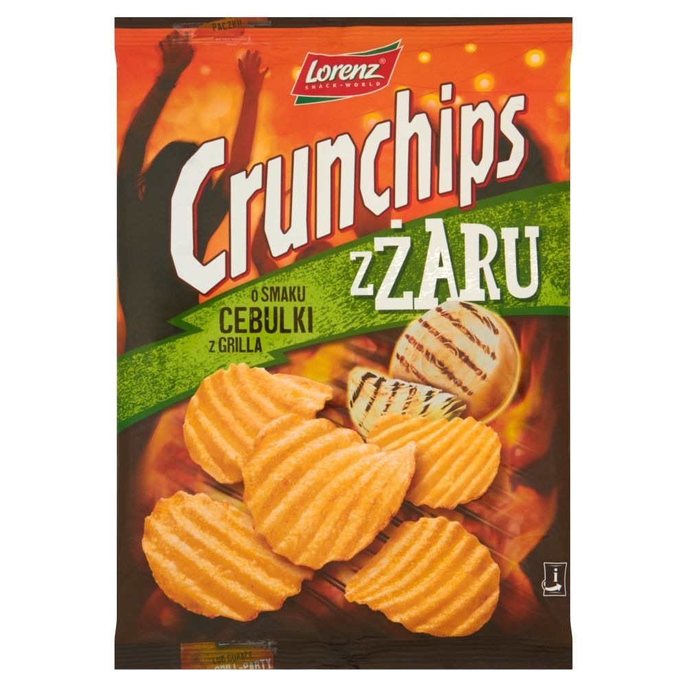 Crunchips z Żaru o smaku cebulki z grilla Chipsy ziemniaczane 140 g