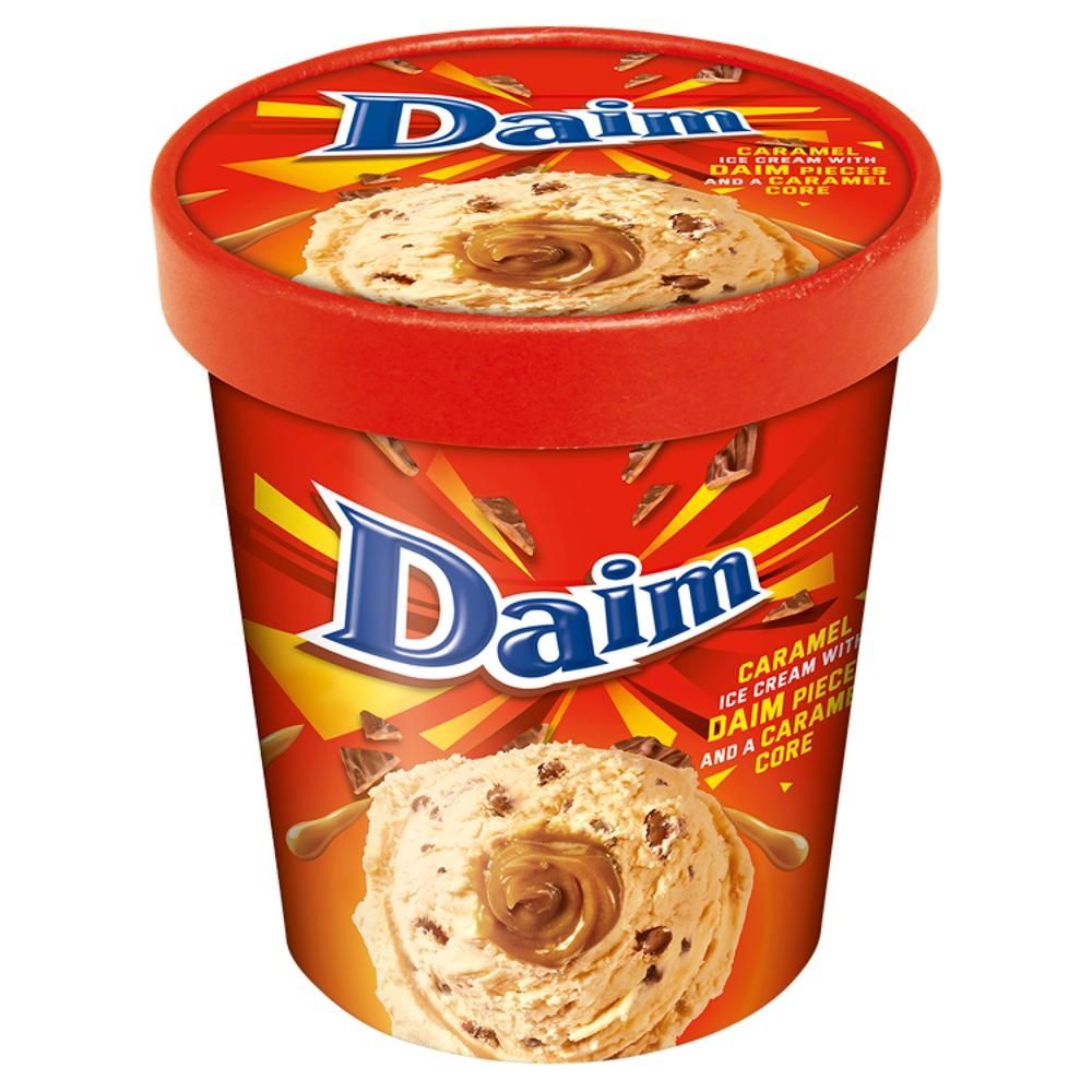 Daim Lody karmelowe z sosem karmelowym i kawałkami karmelowo-migdałowymi w czekoladzie 480 ml