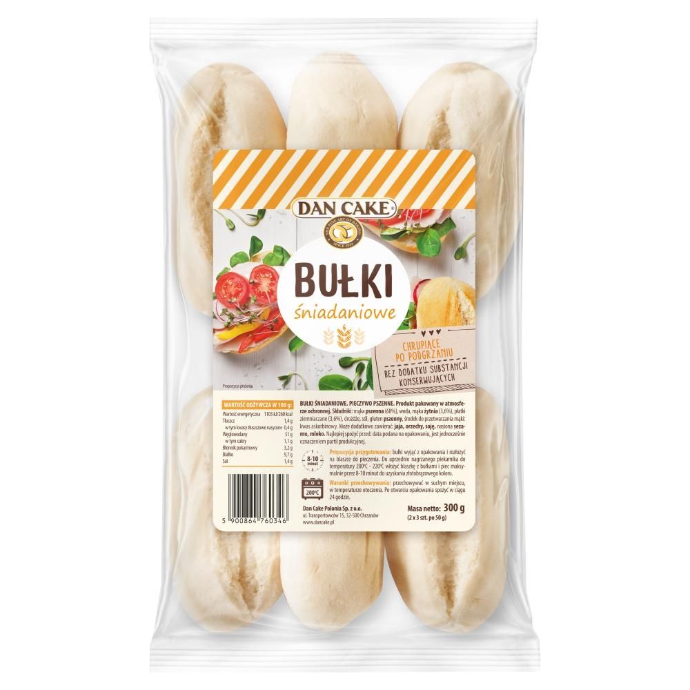 Dan Cake Bułki śniadaniowe 300 g (2 x 3 x 50 g)