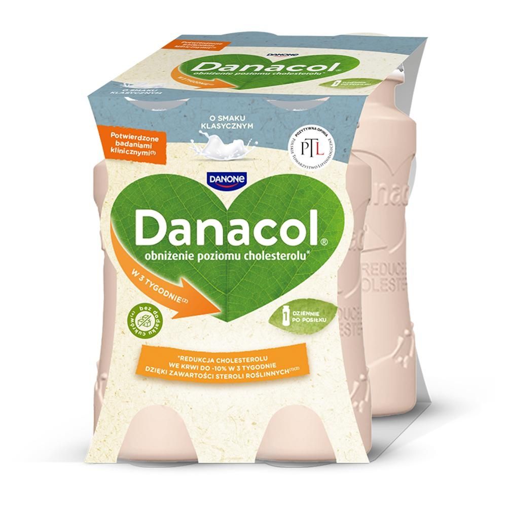 Danacol Jogurt pitny o smaku klasycznym 400 g (4 x 100 g)