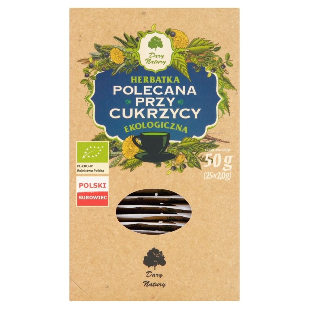 Dary Natury Ekologiczna herbatka polecana przy cukrzycy 50 g (25 x 2,0 g)