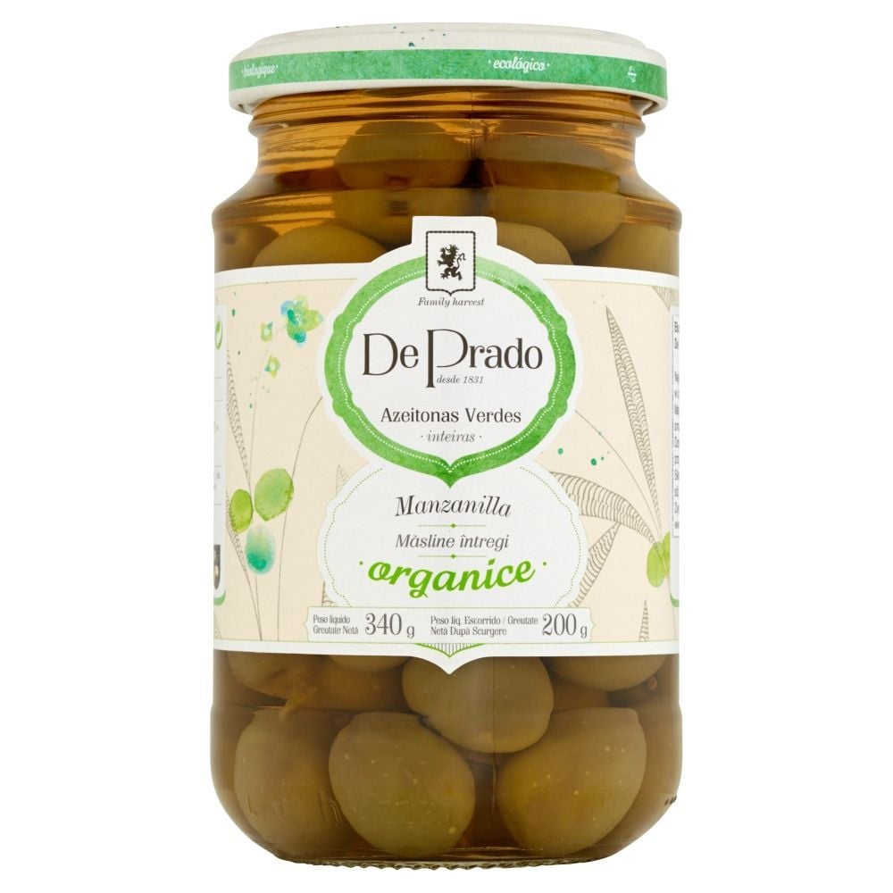 De Prado Ekologiczne oliwki z pestką 340 g