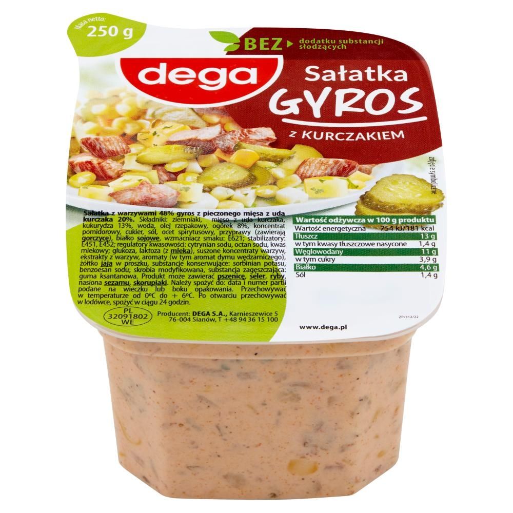 dega Sałatka gyros z kurczakiem 250 g