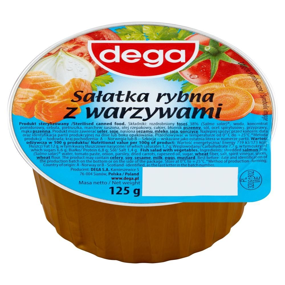 dega Sałatka rybna z warzywami 125 g