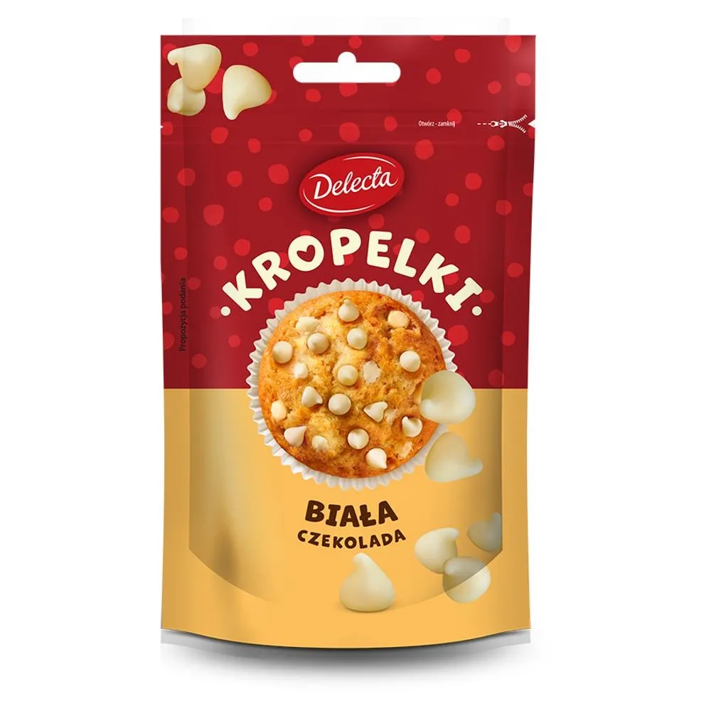 Delecta Kropelki biała czekolada 80 g