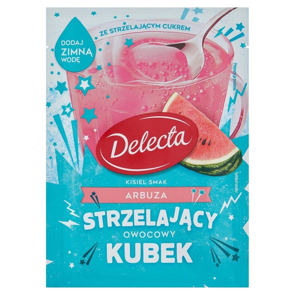 Delecta Strzelający owocowy kubek Kisiel smak arbuza 34 g