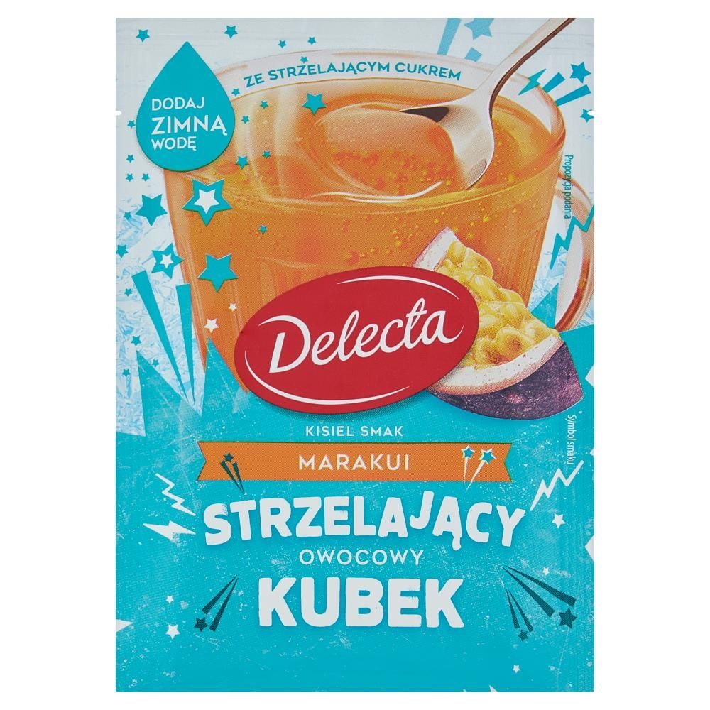 Delecta Strzelający owocowy kubek Kisiel smak marakui 34 g