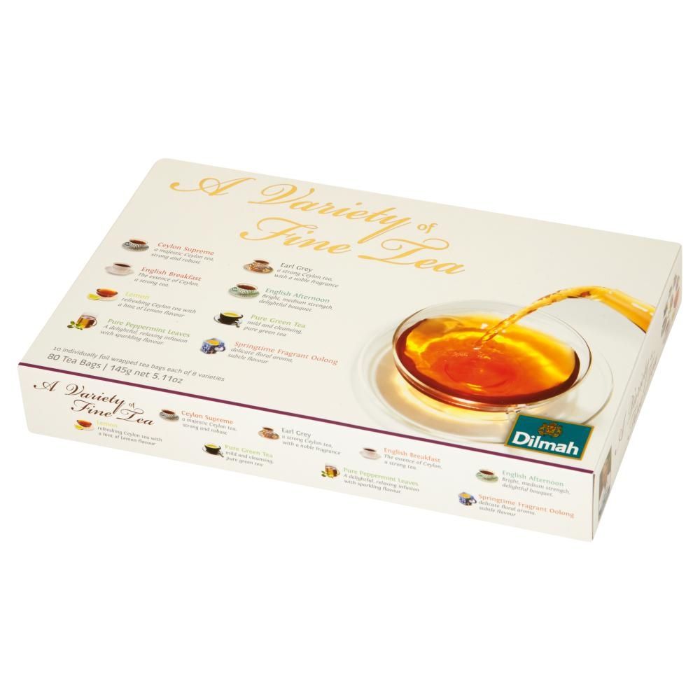 Dilmah A Variety of Fine Tea Zestaw czarnych herbat 145 g (80 torebek)