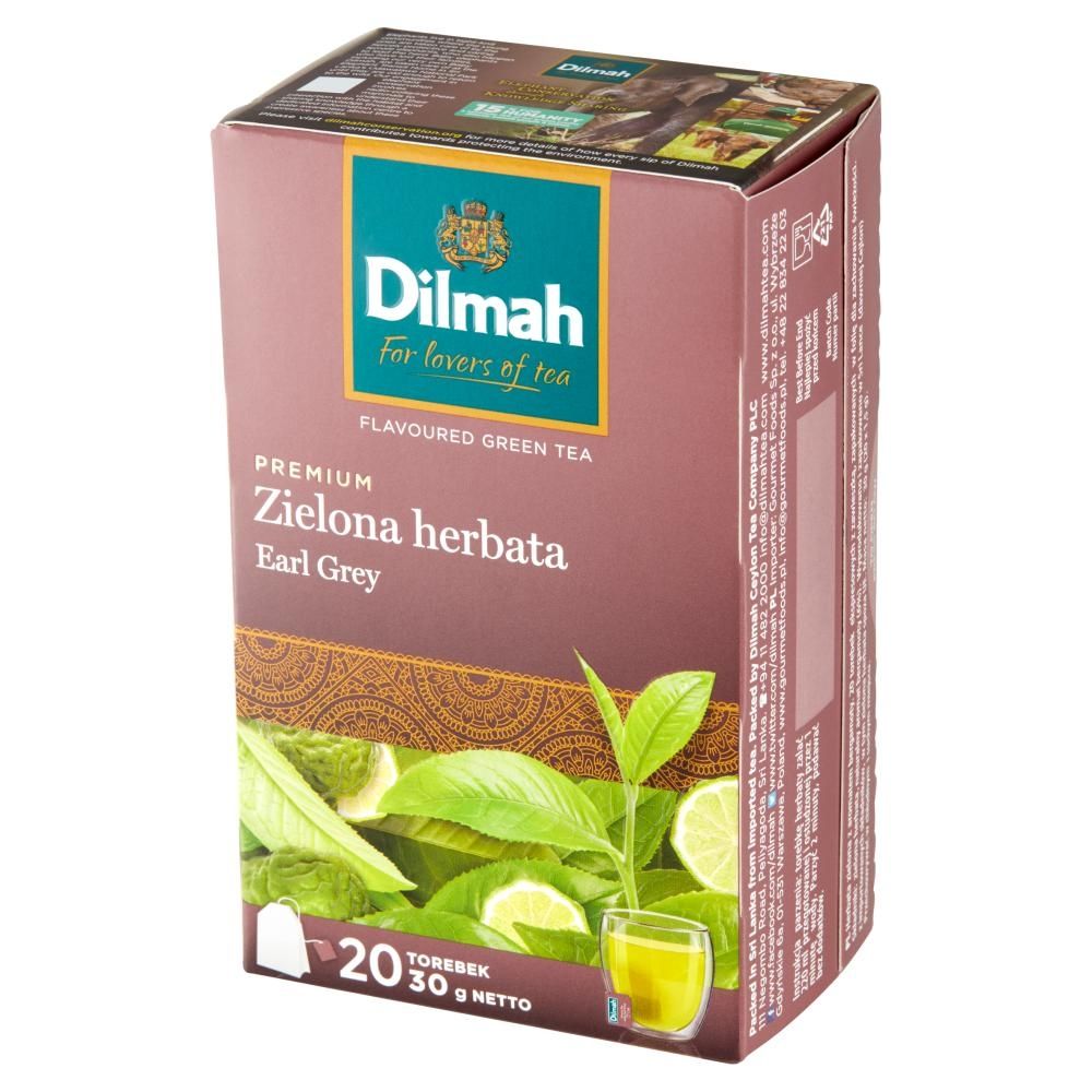 Dilmah Premium Zielona herbata Earl Grey 30 g (20 x 1,5 g)