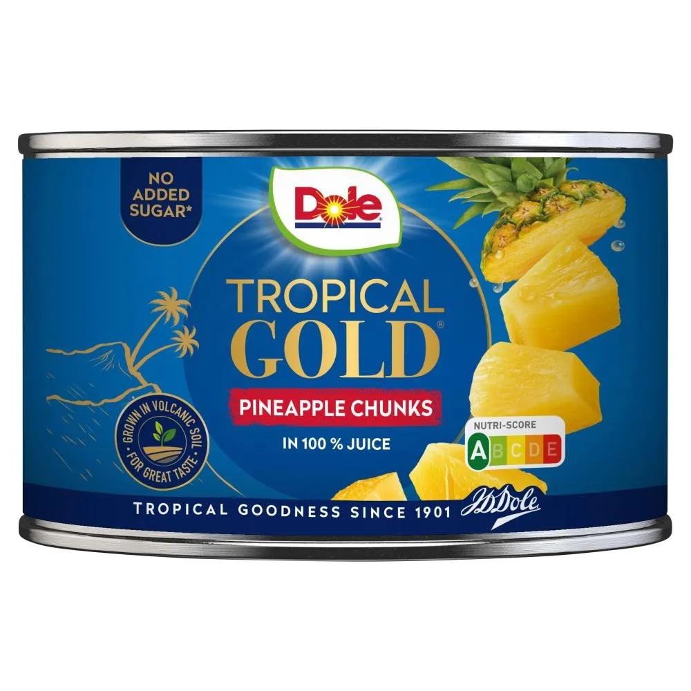 Dole Tropical Gold Kawałki ananasa w soku 227 g