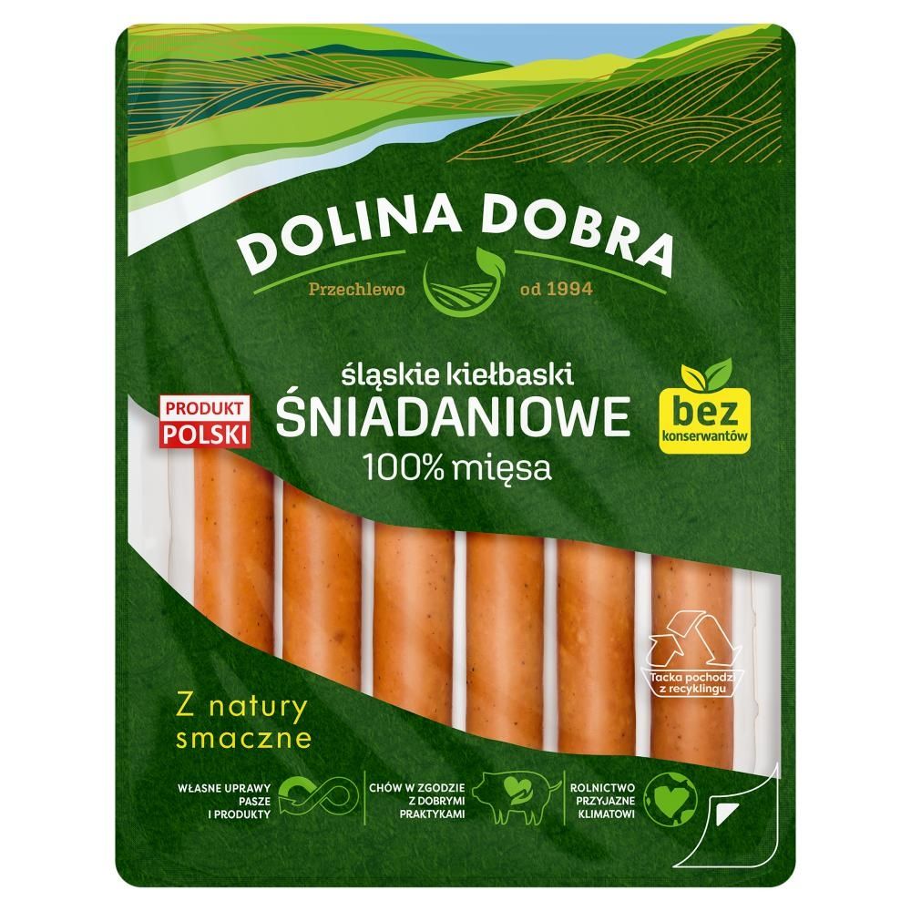 Dolina Dobra Śląskie kiełbaski śniadaniowe 100 % mięsa 200 g