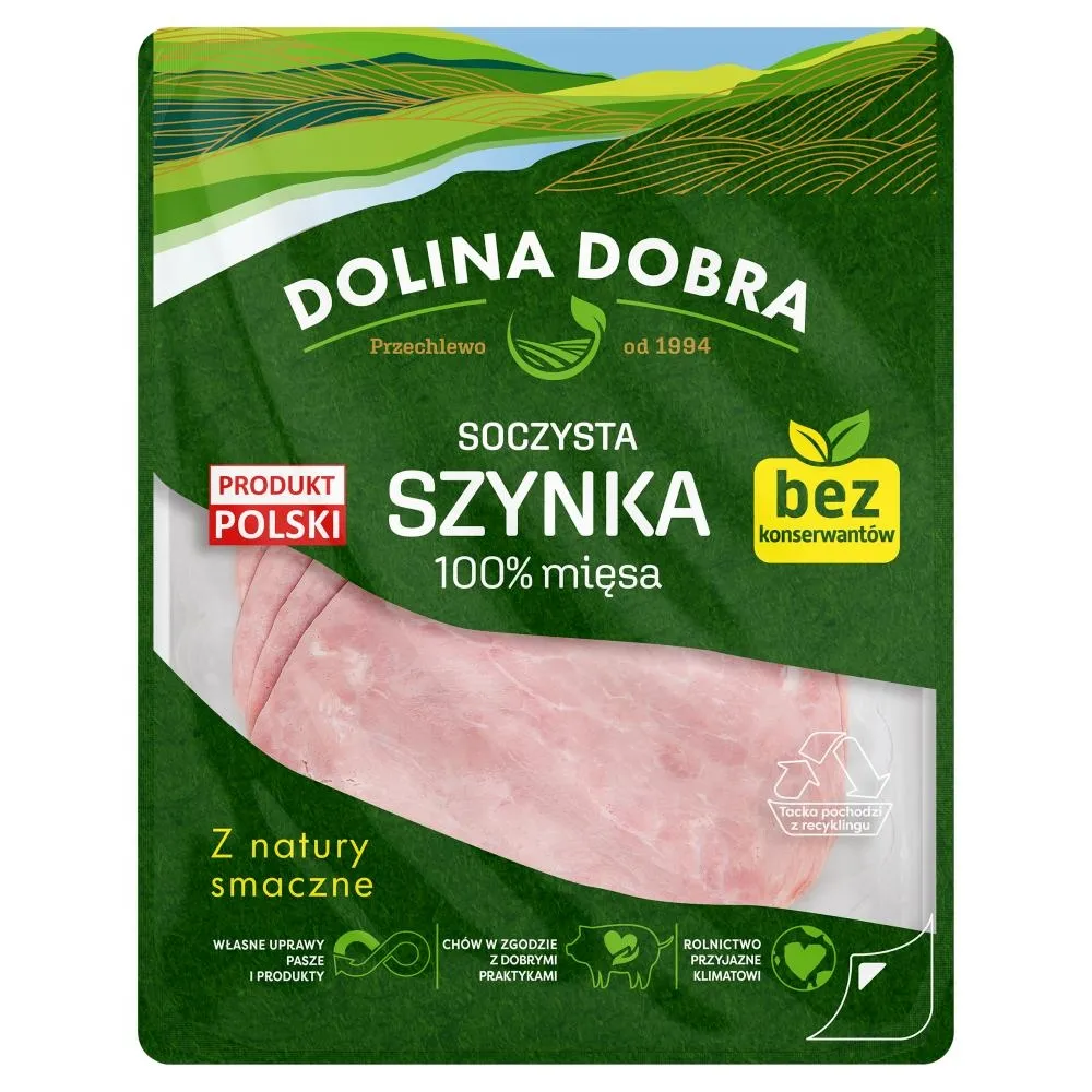 Dolina Dobra Soczysta szynka 100 % mięsa 100 g