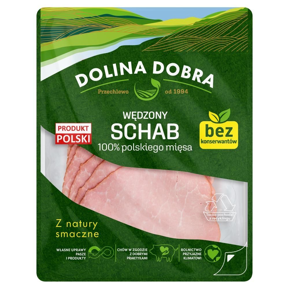 Dolina Dobra Wędzony schab 100 % mięsa 100 g