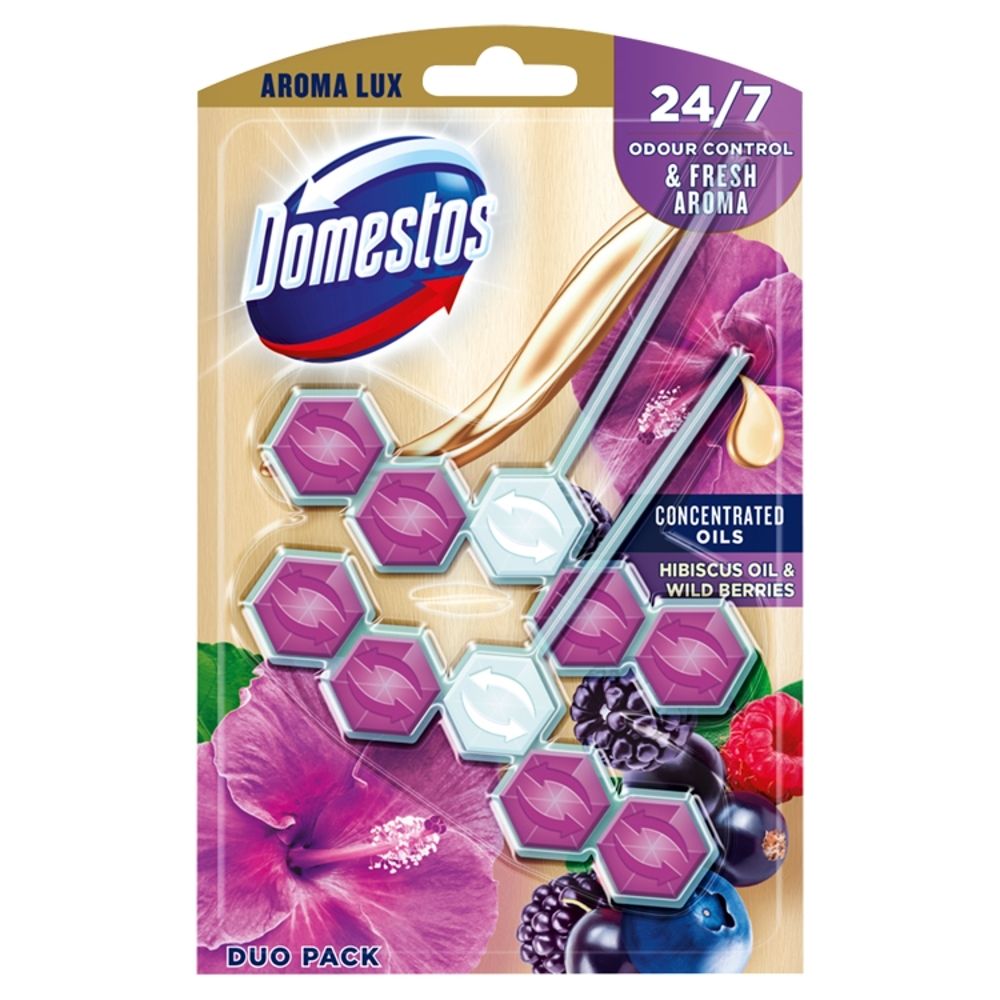 Domestos Aroma Lux Hibiscus Oil & Wild Berries Kostka toaletowa 2 x 55 g