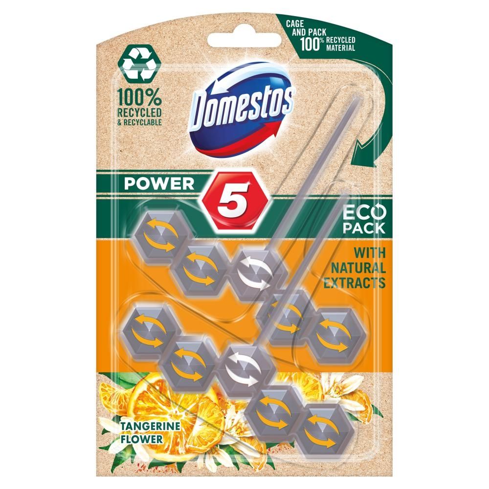 Domestos Power 5 Eco Tangerine Flower Kostka toaletowa 2 x 55 g