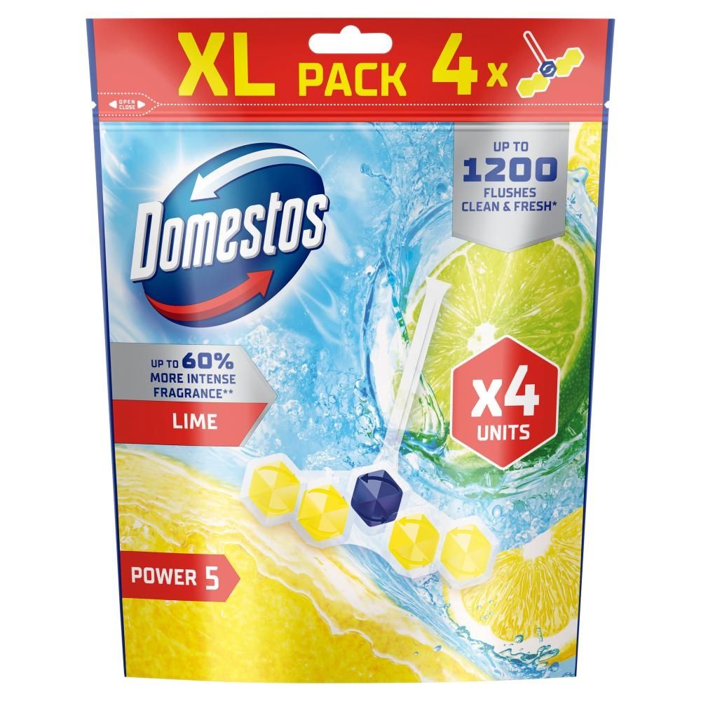 Domestos Power 5 XL Lime Kostka toaletowa 4 x 50 g