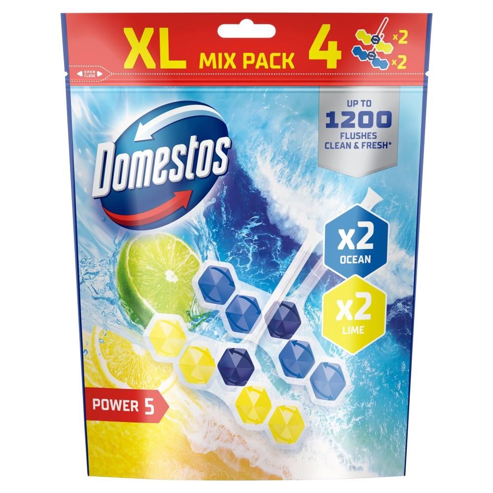 Domestos Power 5 XL Ocean Lime Kostka toaletowa 4 x 50 g