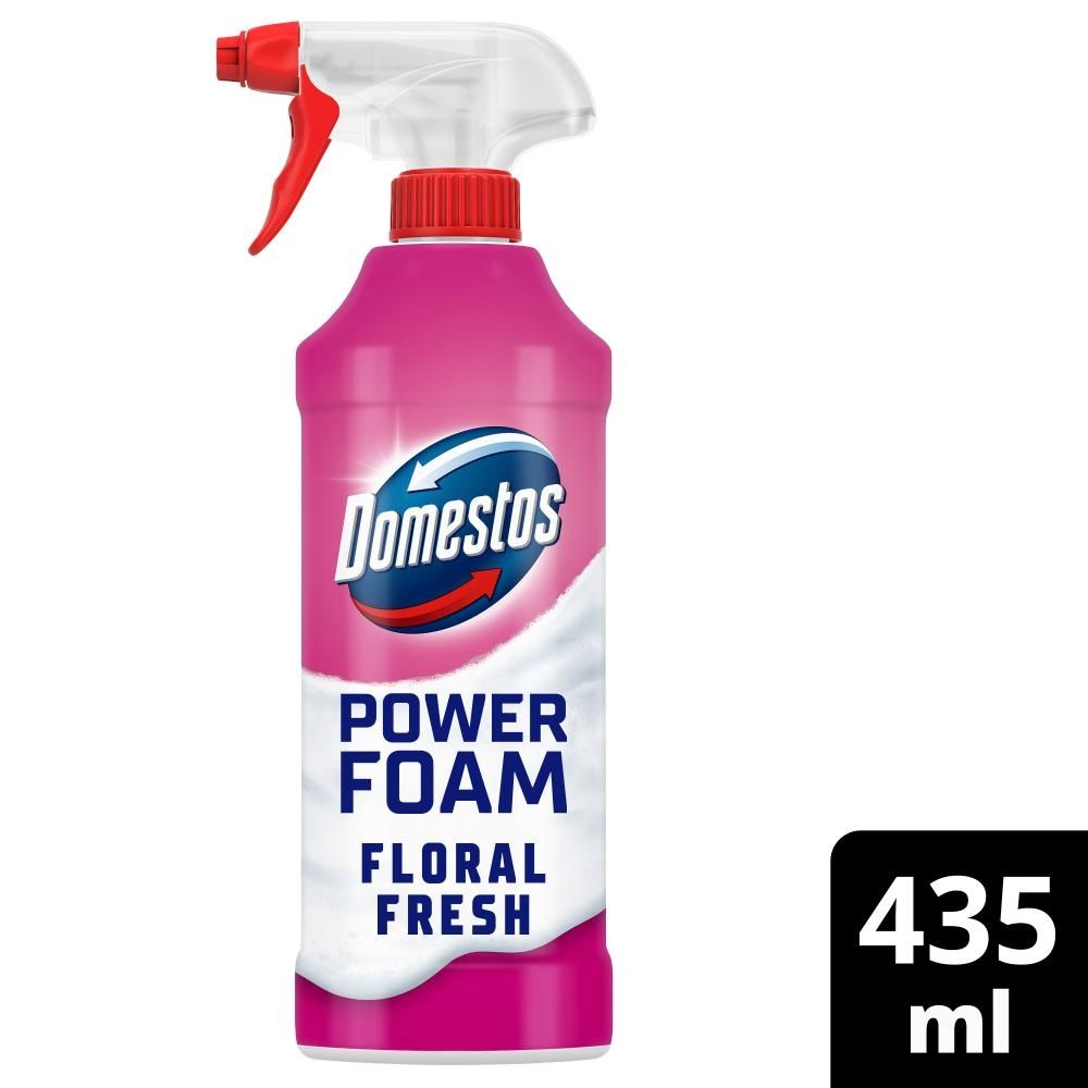 Domestos Power Foam Floral Fresh Czyszcząca piana toaleta i łazienka 435 ml