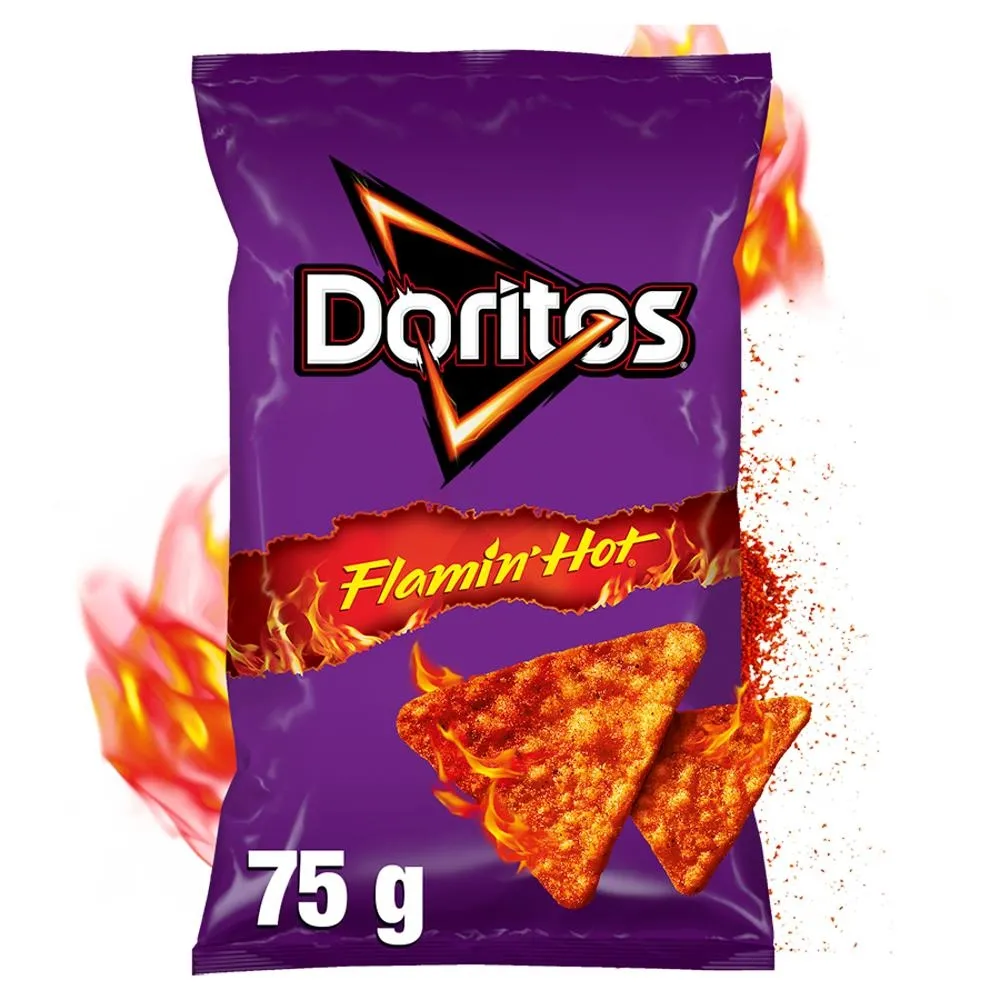 Doritos Flamin' Hot Chipsy kukurydziane o smaku bardzo pikantnym 75 g