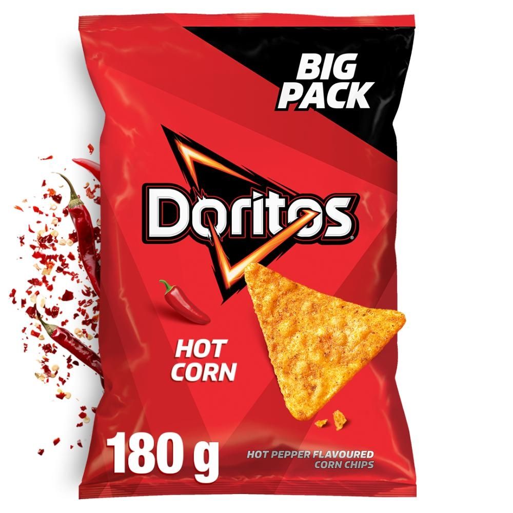 Doritos Hot Corn Chipsy kukurydziane o smaku ostrej papryki 180 g