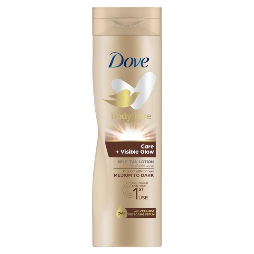 Dove Body Love Care + Visible Glow Balsam brązujący dla średniej ciemnej karnacji 250 ml