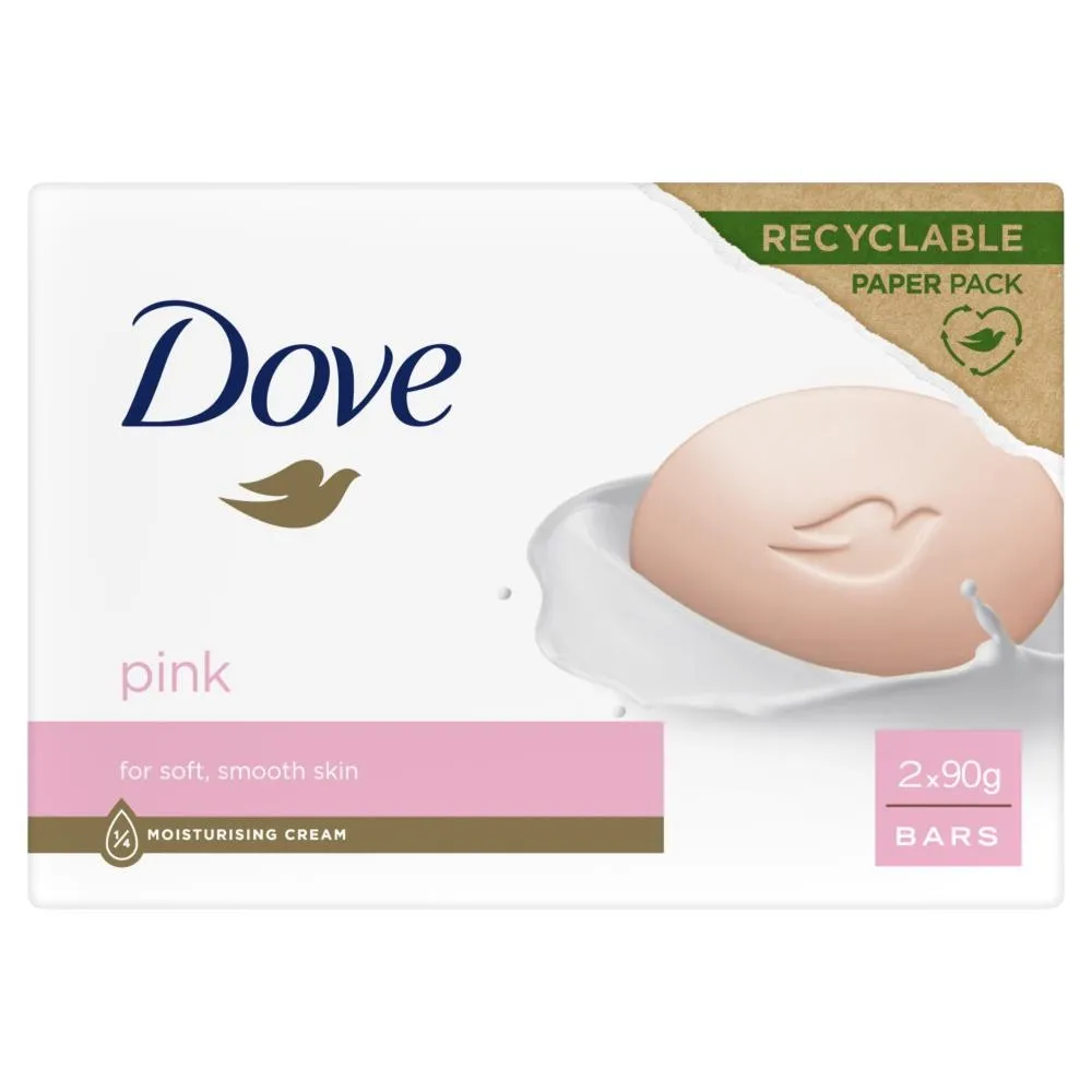 Dove Pink Kremowa kostka myjąca 2 x 90 g