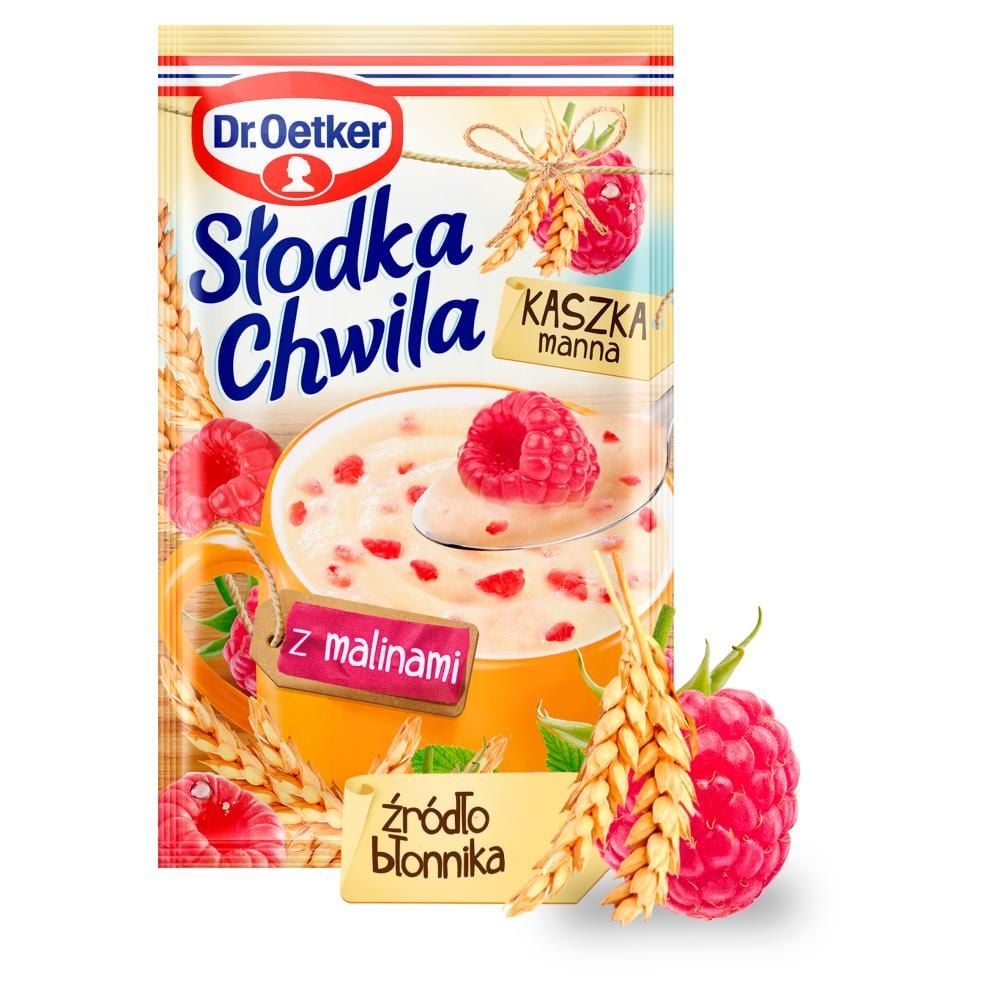 Dr. Oetker Słodka Chwila Kaszka manna z malinami 49 g