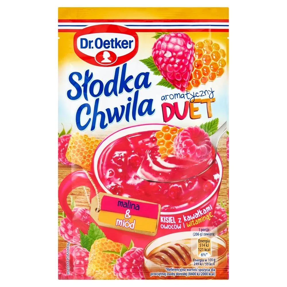 Dr. Oetker Słodka Chwila Kisiel z kawałkami owoców malina & miód 31,5 g