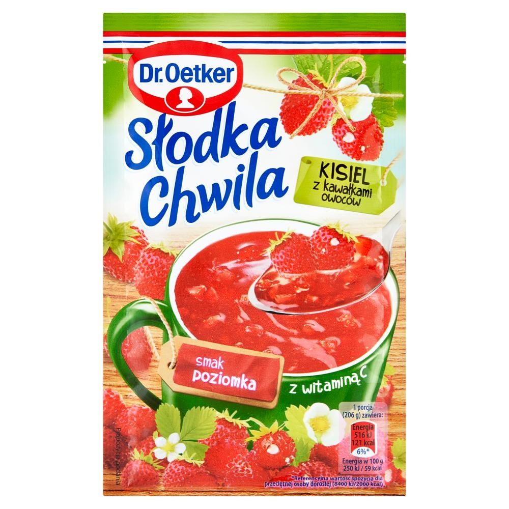 Dr. Oetker Słodka Chwila Kisiel z kawałkami owoców smak poziomka 31,5 g