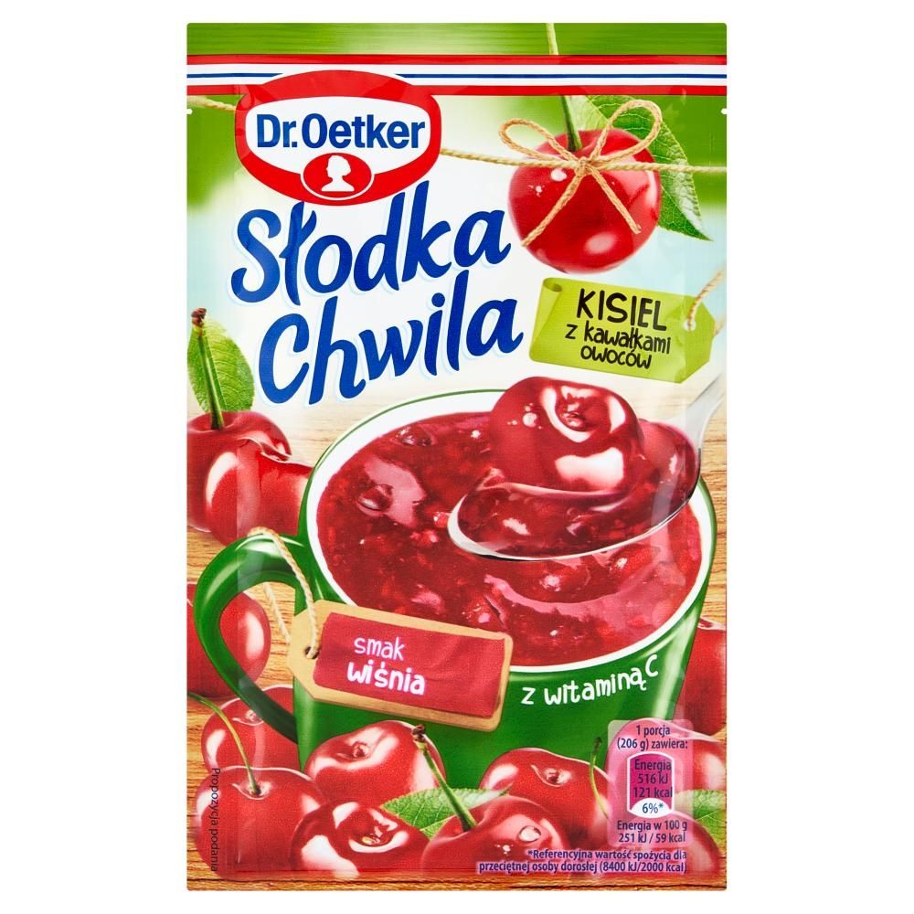 Dr. Oetker Słodka Chwila Kisiel z kawałkami owoców smak wiśnia 31,5 g