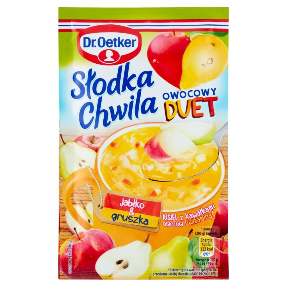 Dr. Oetker Słodka Chwila Owocowy Duet Kisiel z kawałkami owoców jabłko & gruszka 31,5 g