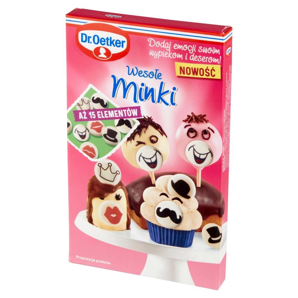 Dr. Oetker Dekoracje cukrowe wesołe minki 23 g (15 sztuk)