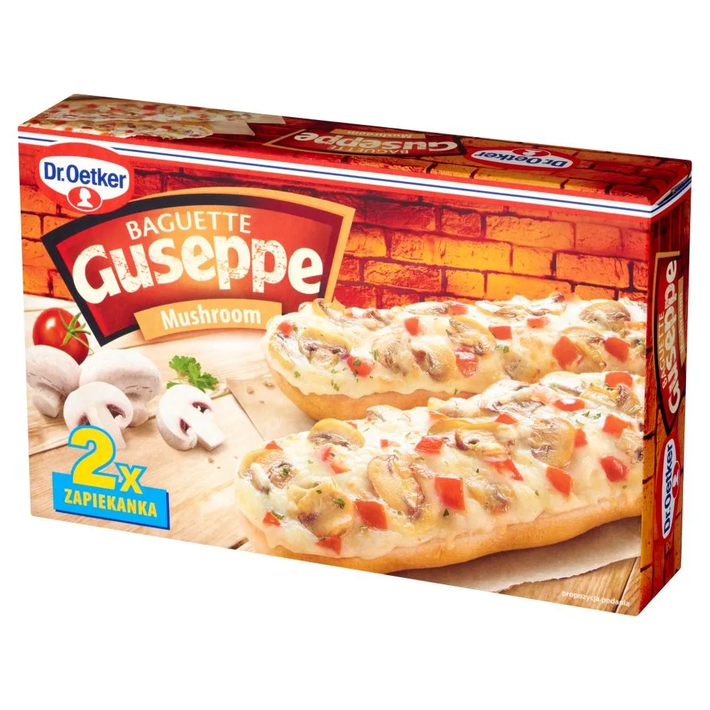 Dr. Oetker Guseppe Zapiekanka z pieczarkami pomidorami i serem edamskim 250 g (2 x 125 g)