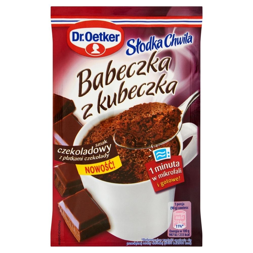 Dr. Oetker Słodka Chwila Babeczka z kubeczka smak czekoladowy z płatkami czekolady 50 g