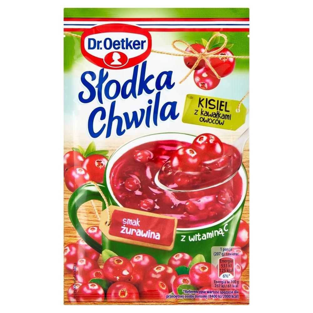 Dr. Oetker Słodka Chwila Kisiel z kawałkami owoców smak żurawina 32,5 g