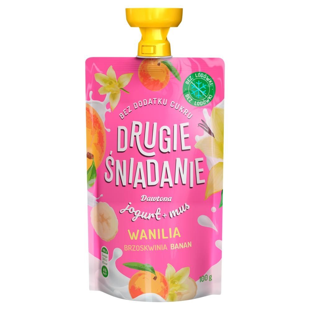 Drugie śniadanie Jogurt + mus wanilia brzoskwinia banan 100 g