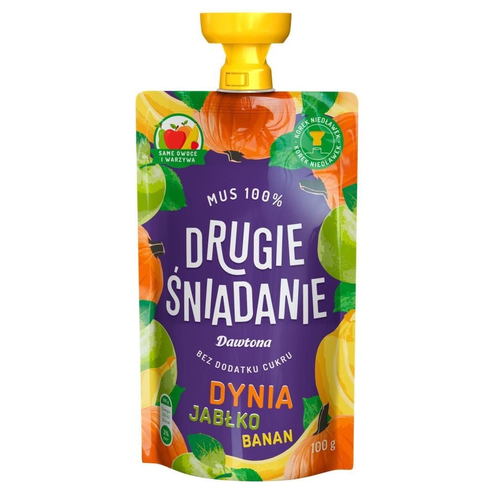 Drugie śniadanie Mus 100% dynia jabłko banan 100 g