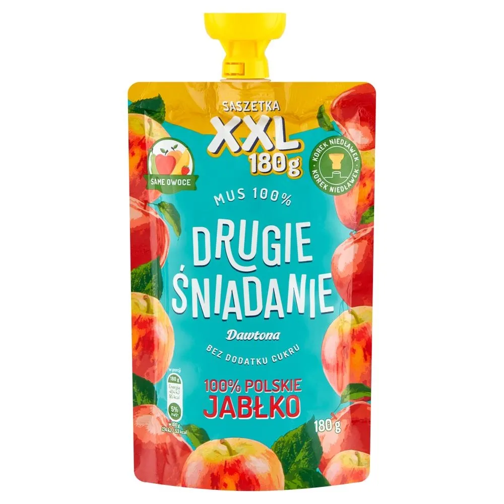 Drugie śniadanie Mus 100 % jabłko 180 g