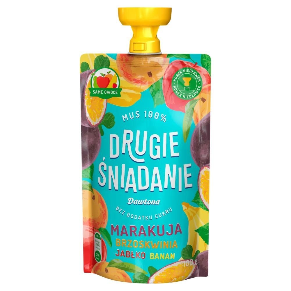 Drugie śniadanie Mus 100% marakuja brzoskwinia jabłko banan 100 g