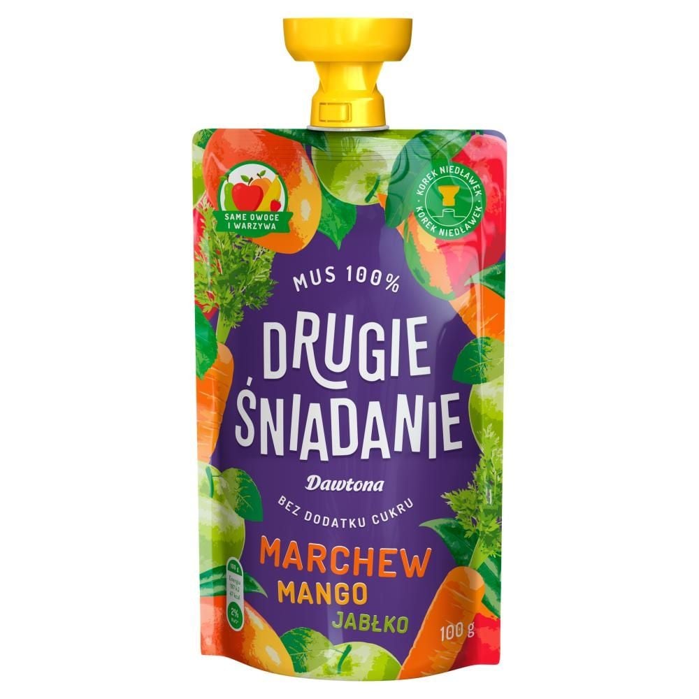 Drugie śniadanie Mus 100% marchew mango jabłko 100 g