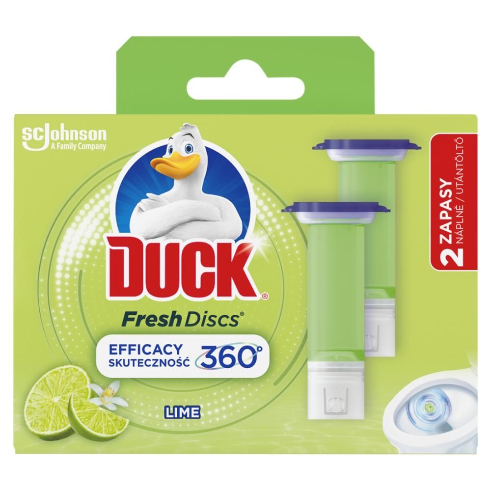 Duck Fresh Discs Żelowy krążek do toalety o zapachu limonkowym 72 ml (2 x 36 ml)