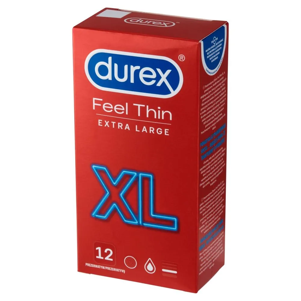 Durex Feel Thin XL Prezerwatywy 12 sztuk