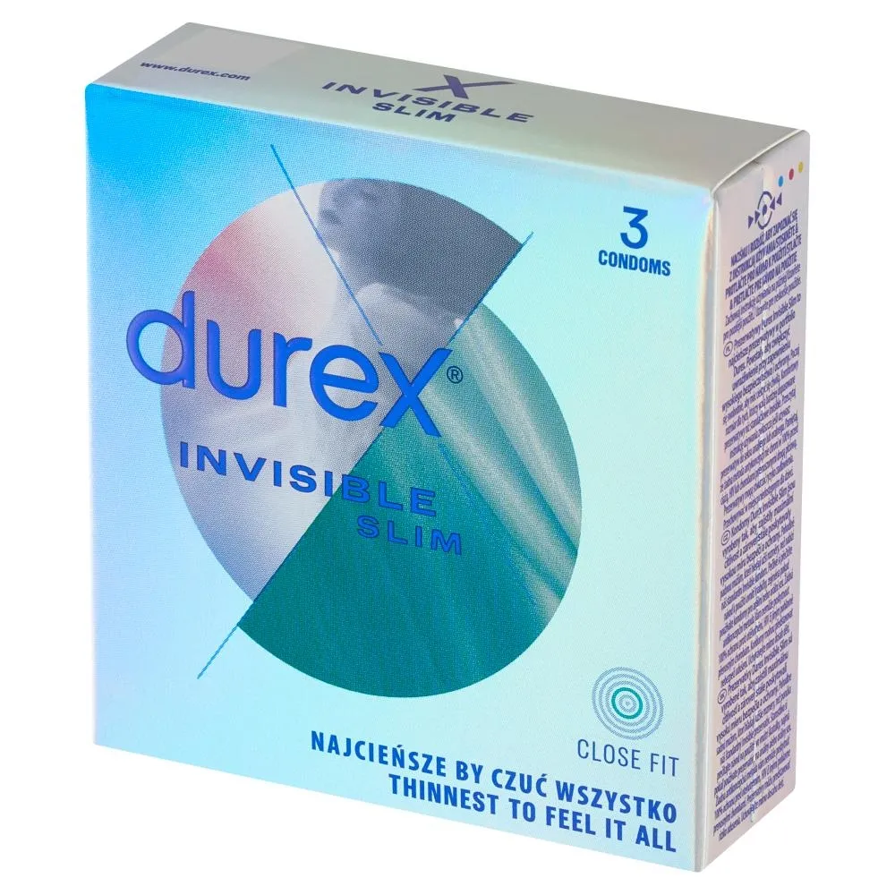 Durex Invisible Slim Wyrób medyczny prezerwatywy 3 sztuki