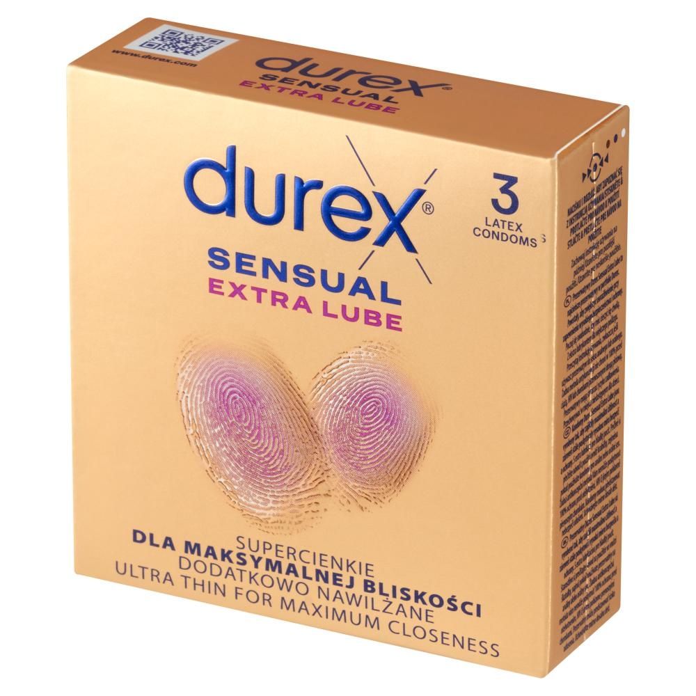 Durex Sensual Extra Lube Wyrób medyczny prezerwatywy 3 sztuki