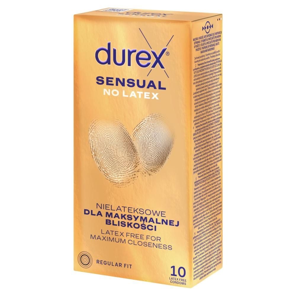 Durex Sensual No Latex Wyrób medyczny prezerwatywy 10 sztuk