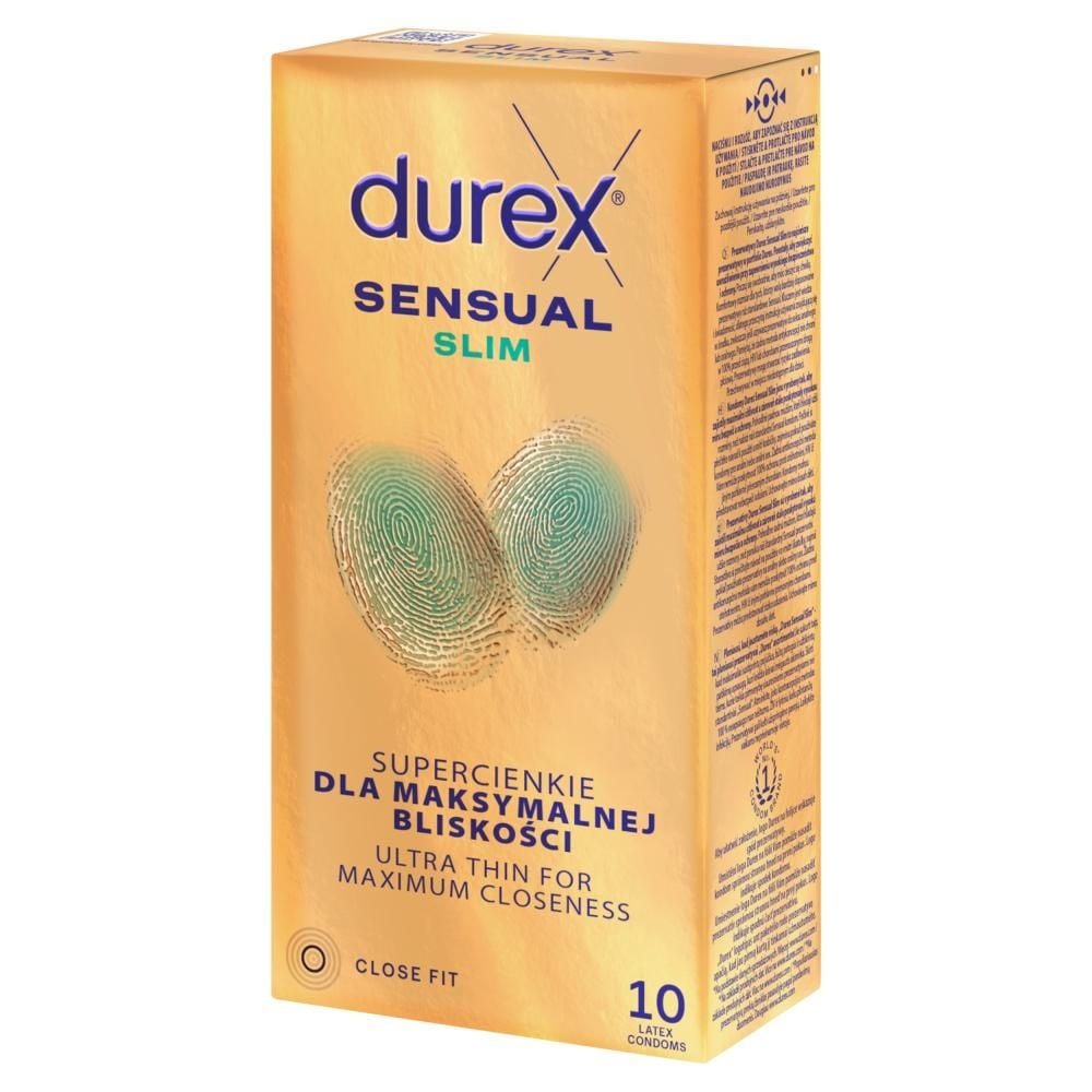 Durex Sensual Slim Wyrób medyczny prezerwatywy 10 sztuk