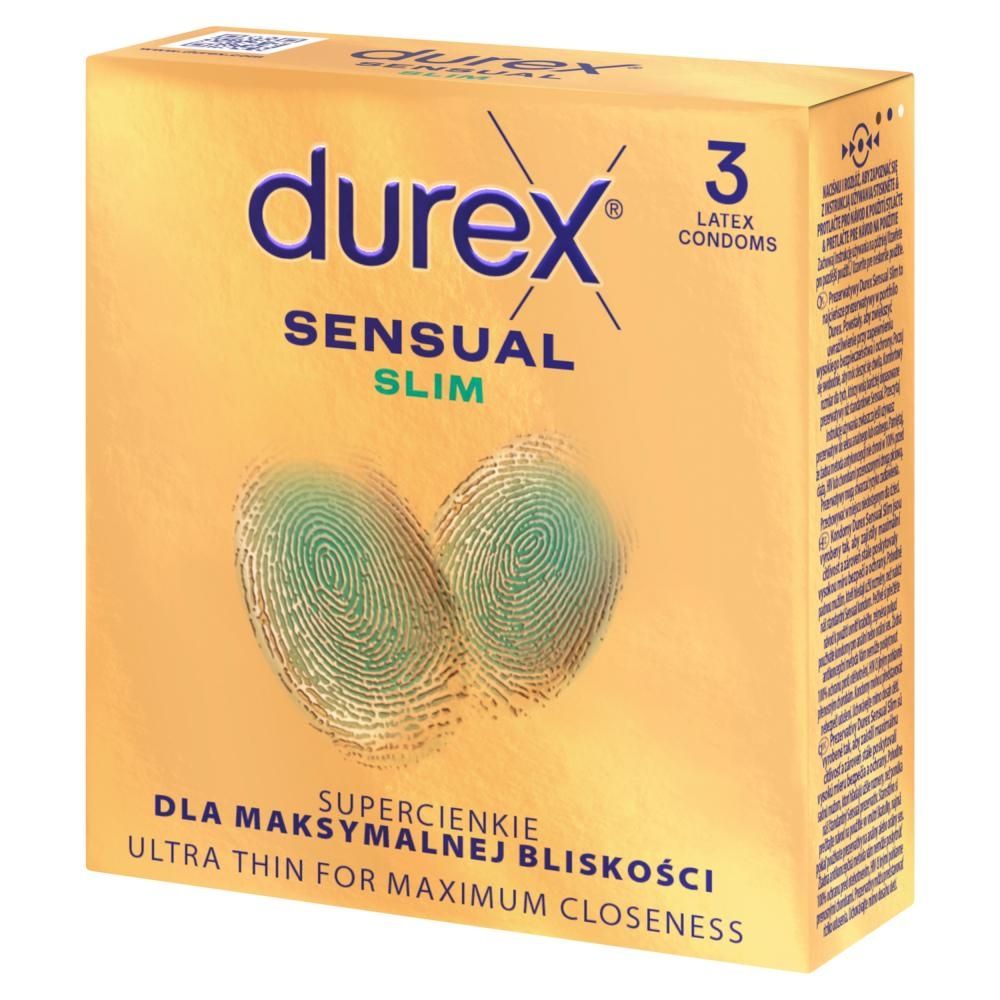 Durex Sensual Slim Wyrób medyczny prezerwatywy 3 sztuki