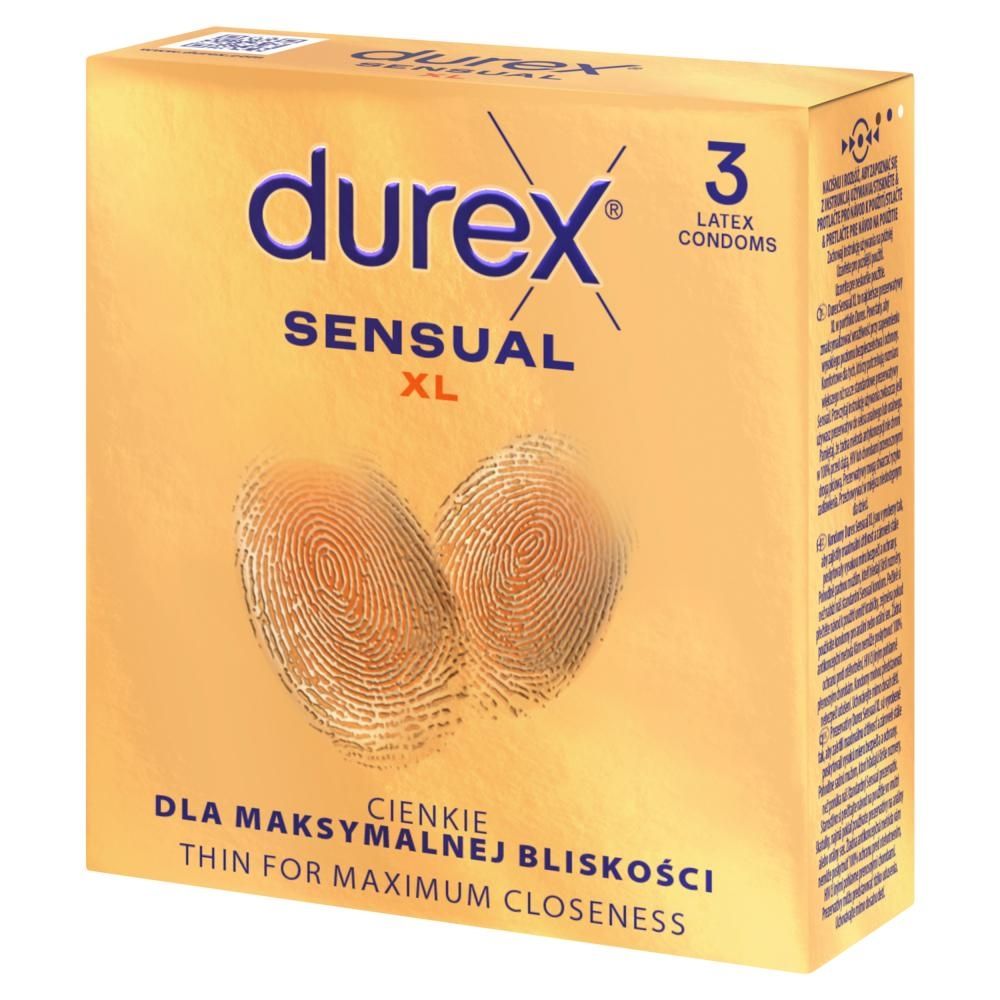 Durex Sensual XL Wyrób medyczny prezerwatywy 3 sztuki