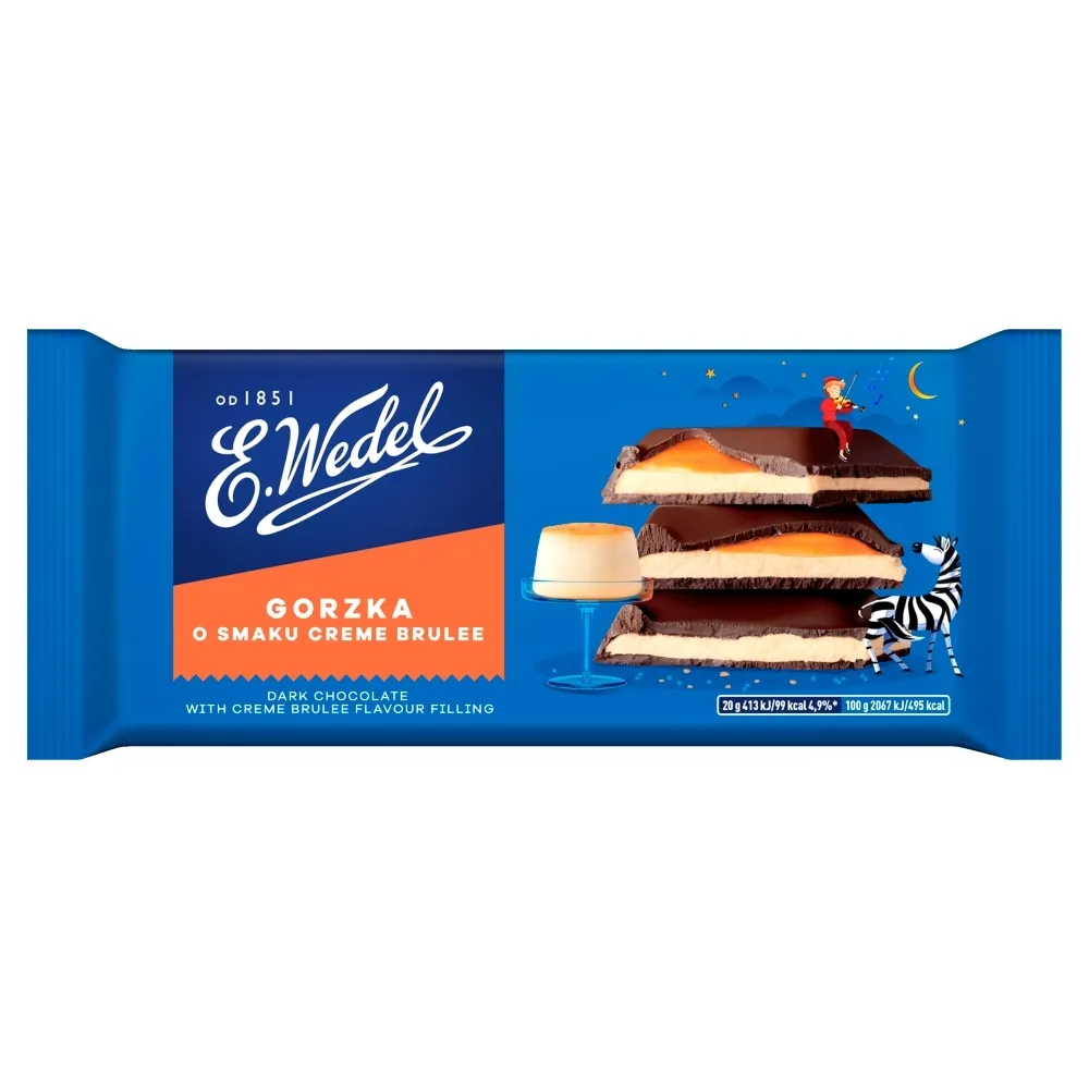 E. Wedel Czekolada gorzka o smaku crème brûlée 100 g